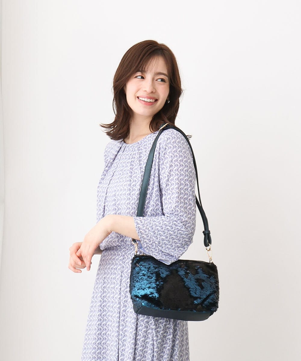 BPYAE02080 MK MICHEL KLEIN BAG(MK ミッシェルクラン バッグ) [2WAY]スパンコールデザインバッグ ブラック