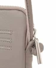BPYAJ03148 MK MICHEL KLEIN BAG(MK ミッシェルクラン バッグ) リアルレザーショルダースマホポーチ グレー