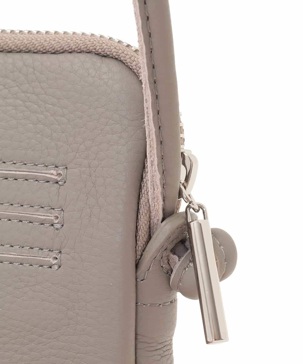 BPYAJ03148 MK MICHEL KLEIN BAG(MK ミッシェルクラン バッグ) リアルレザーショルダースマホポーチ グレー