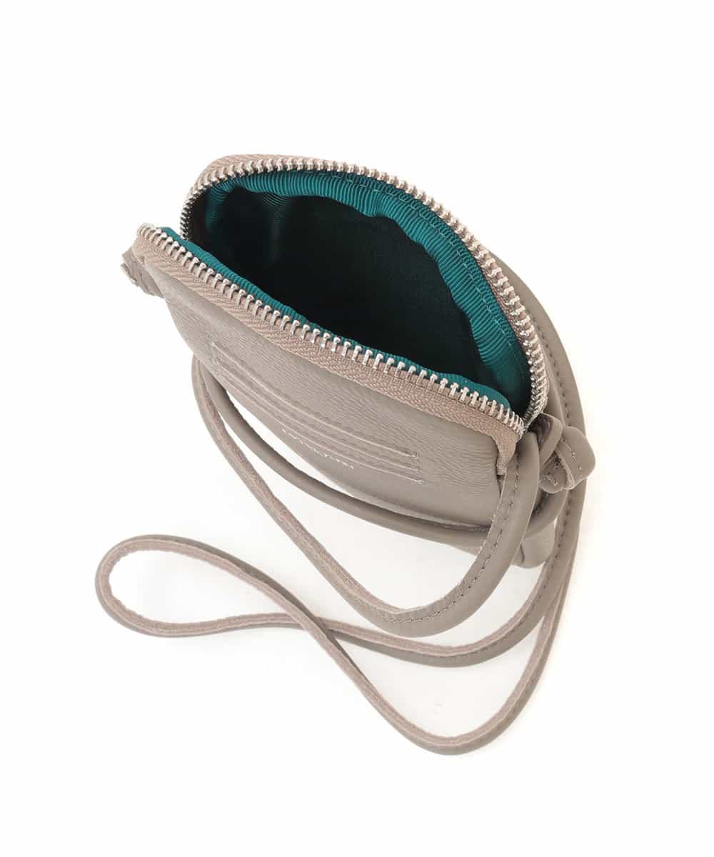 BPYAJ03148 MK MICHEL KLEIN BAG(MK ミッシェルクラン バッグ) リアルレザーショルダースマホポーチ グレー