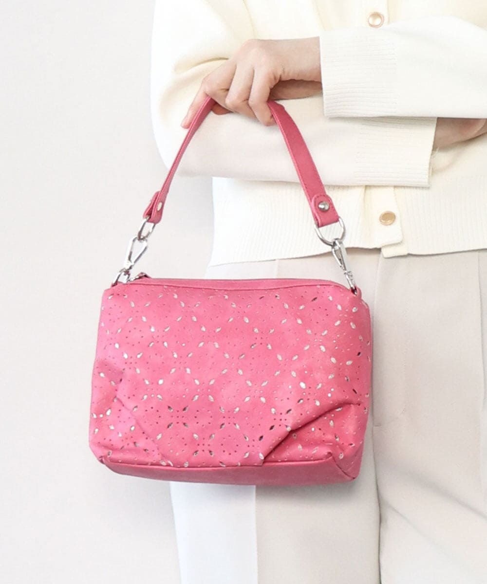 BPYAV01100 MK MICHEL KLEIN BAG(MK ミッシェルクラン バッグ) [2WAY]パンチングデザインミニショルダーバッグ ピンク