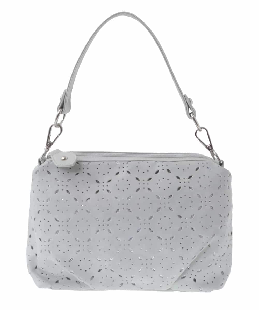 BPYAV01100 MK MICHEL KLEIN BAG(MK ミッシェルクラン バッグ) 【2WAY】パンチングデザインミニショルダーバッグ ライトグレー