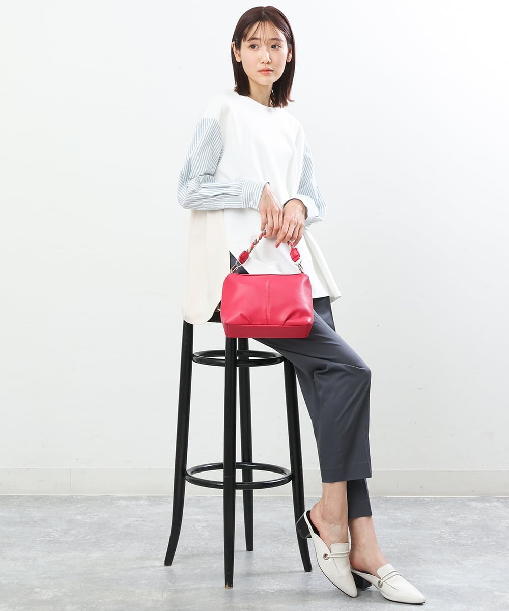 BPYES21100 MK MICHEL KLEIN BAG(MK ミッシェルクラン バッグ) [2WAY]編みハンドルデザインバッグ ピンク