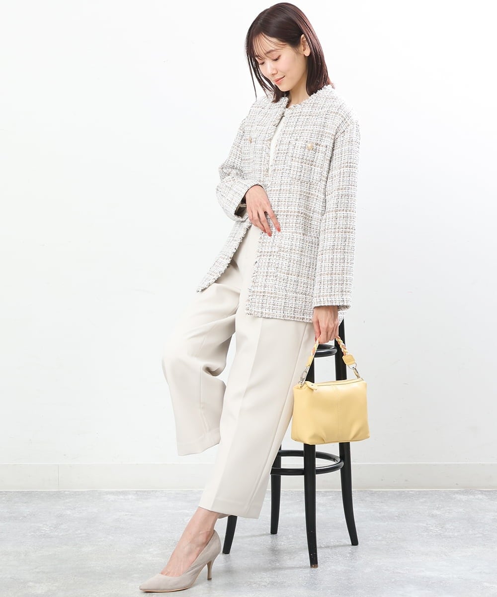 BPYES21100 MK MICHEL KLEIN BAG(MK ミッシェルクラン バッグ) [2WAY]編みハンドルデザインバッグ イエロー