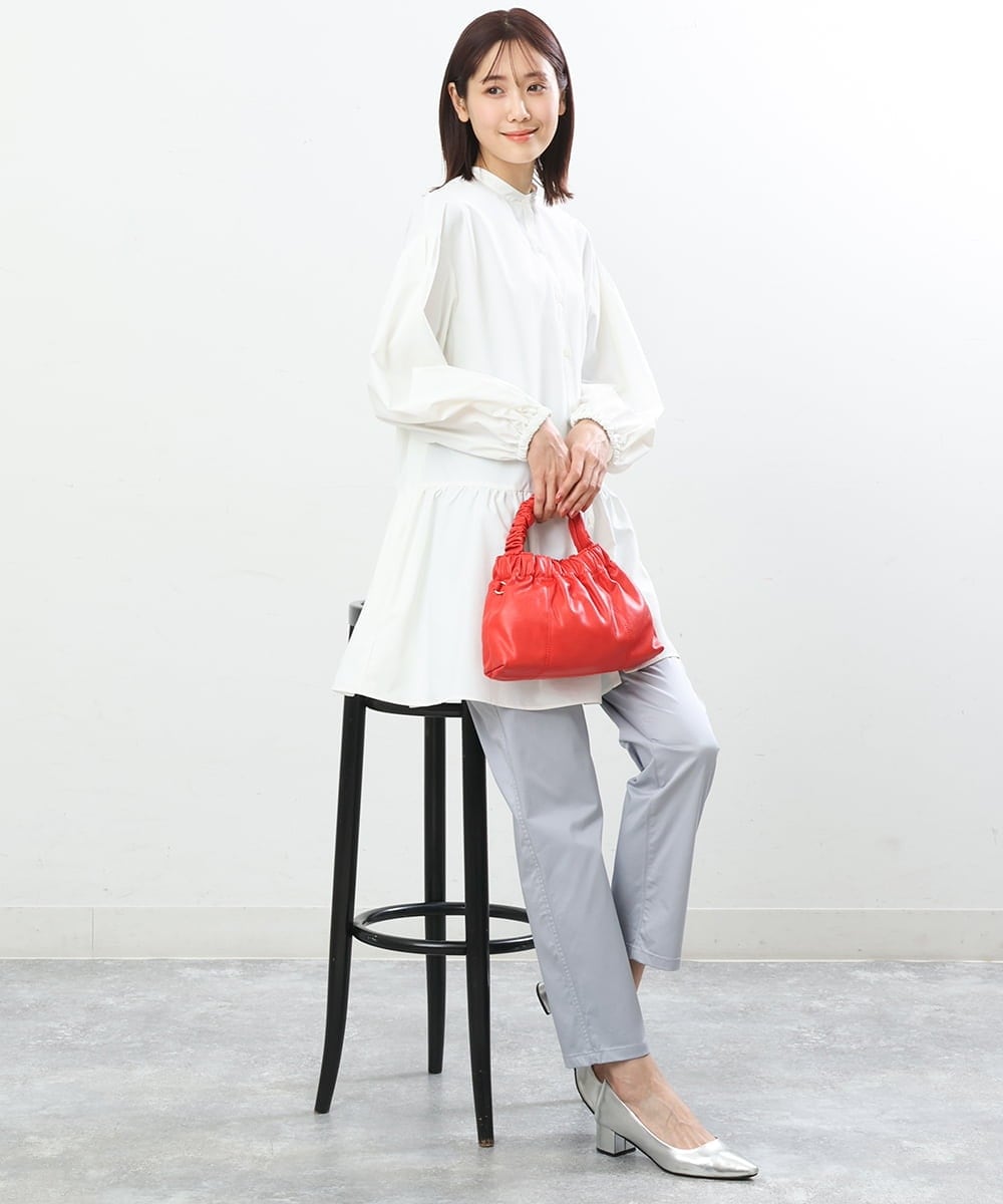 BPYES22090 MK MICHEL KLEIN BAG(MK ミッシェルクラン バッグ) [2WAY]シャーリングデザインバッグ レッド