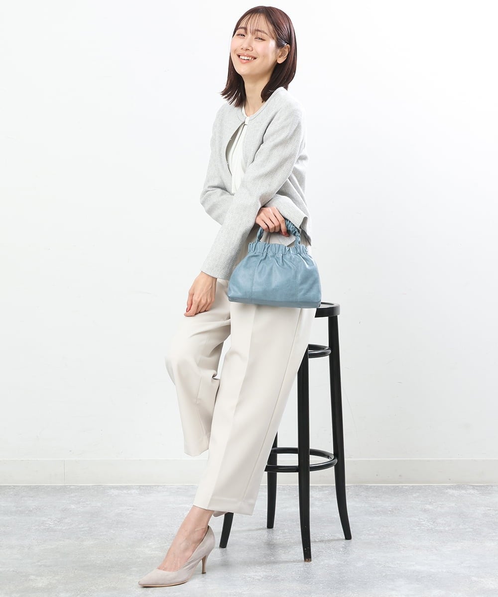 BPYES22090 MK MICHEL KLEIN BAG(MK ミッシェルクラン バッグ) [2WAY]シャーリングデザインバッグ ライトブルー