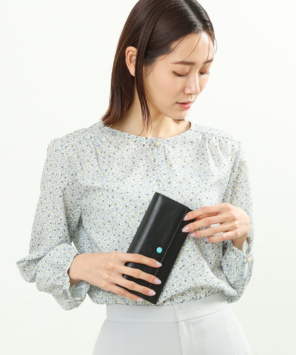 BPYES26150 MK MICHEL KLEIN BAG(MK ミッシェルクラン バッグ) フェイクレザーバイカラー長財布 ブラック