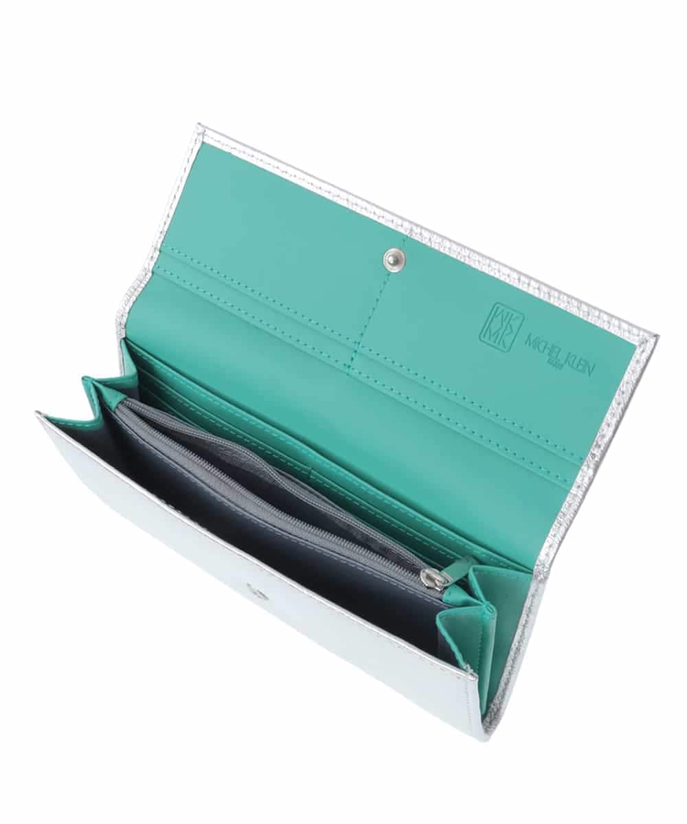 BPYES26150 MK MICHEL KLEIN BAG(MK ミッシェルクラン バッグ) フェイクレザーバイカラー長財布 ゴールド