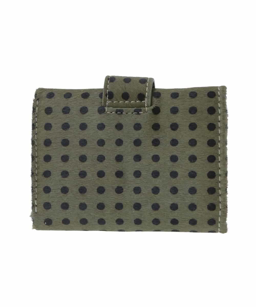 BPYES27130 MK MICHEL KLEIN BAG(MK ミッシェルクラン バッグ) ホースヘア ドット柄三つ折り財布 カーキ