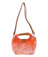 BPYEV21110 MK MICHEL KLEIN BAG(MK ミッシェルクラン バッグ) [2WAY]アートペイントデザインハンドバッグ オレンジ