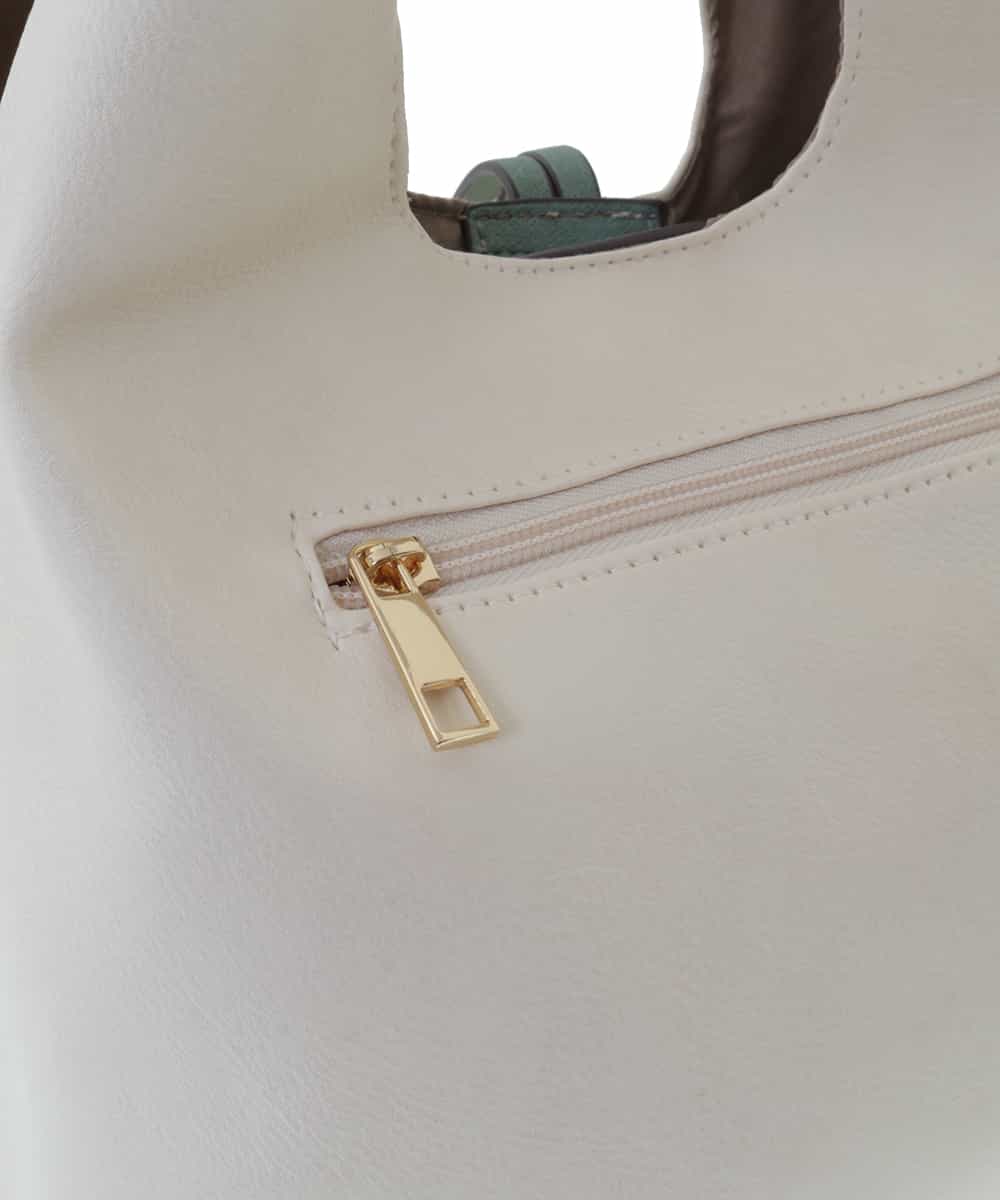 BPYGQ41068 MK MICHEL KLEIN BAG(MK ミッシェルクラン バッグ) バイカラーミニトート アイボリー