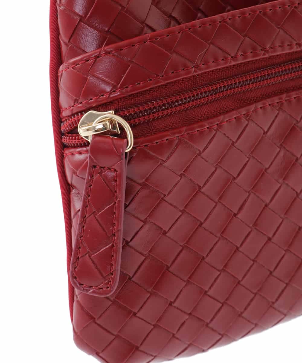 BPYJM81038 MK MICHEL KLEIN BAG(MK ミッシェルクラン バッグ) ストラップ付きミニポーチ レッド
