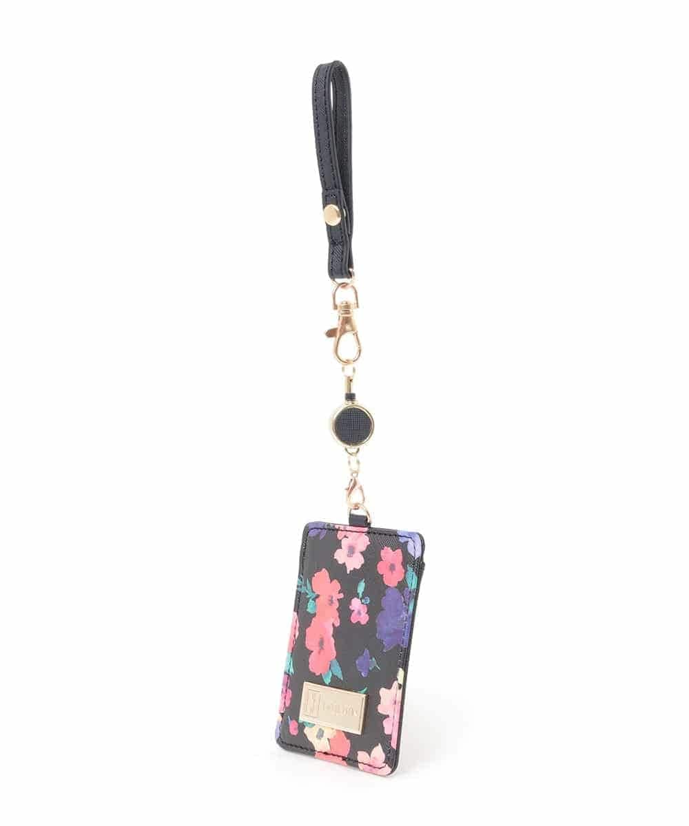 BPYLE43032 MK MICHEL KLEIN BAG(MK ミッシェルクラン バッグ) フラワープリントパスケース ブラック