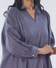 オーガニックリネンマキシカフタンワンピース(ワンピース) | blue  