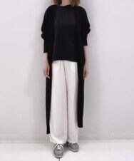 CAFAR11099 blue serge(ブルーサージ) オーバーサイズスリットカーディガン ブラック