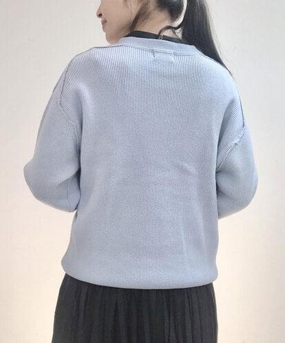 CAFGO02149 blue serge カシミヤショルダーデザインニット