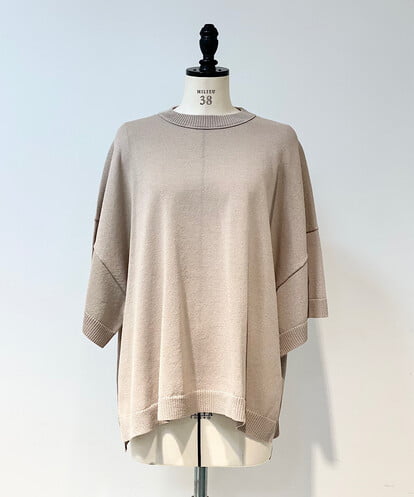 CAFGO04099 blue serge ペーパーヤーン ポンチョプルオーバー