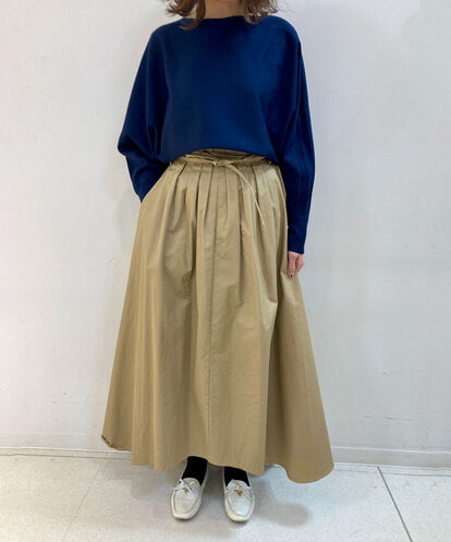 CAHAR04099 blue serge ハイカウントツイルギャザースカート