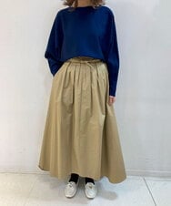 CAHAR04099 blue serge(ブルーサージ) ハイカウントツイルギャザースカート ベージュ