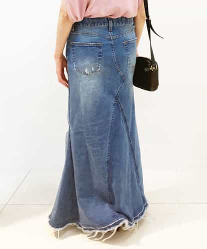 CAHAR05115 blue serge デニムアシメトリースカート