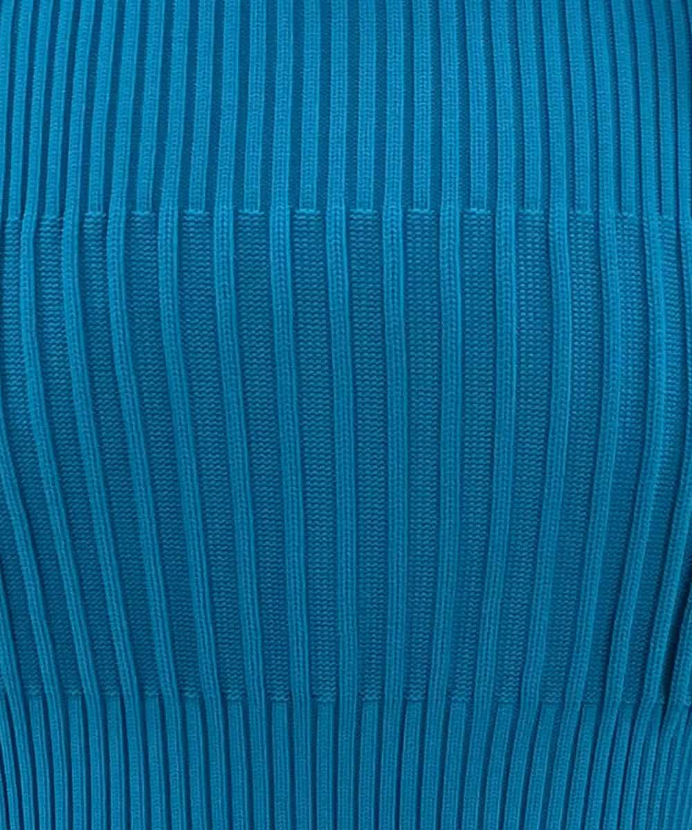 CAHGR01099 blue serge(ブルーサージ) ホールガーメントリブ切り替えスカート ブルー