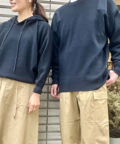 CAKAU01204 blue serge SUVINフーデッドプルオーバー