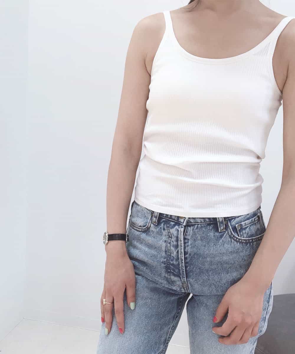 リブタンクトップ カップ付 タンクトップ キャミソール Blue Serge ブルーサージ イトキンオンラインストア