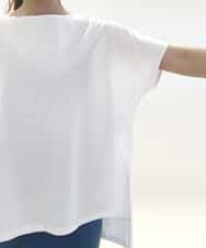 CAKGO12055 blue serge(ブルーサージ) デザインスリットTシャツ[涼] ホワイト