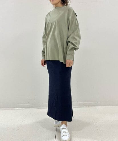 CAKGR05088 blue serge アクションプリーツロングTシャツ[涼]