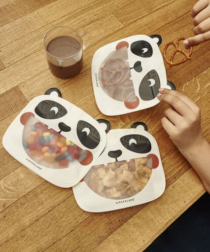 CCYAX44006 LIFE STYLE SELECTION PANDA ZIPPER BAGS set of 3