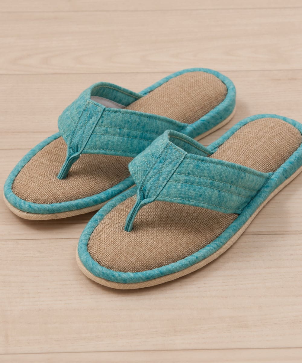 CFYHD04020 BUYERS SELECT(バイヤーズ セレクト) 【senko】SDS/87o（ハナオ）鼻緒つきスリッパ/サニーサニー ターコイズブルー