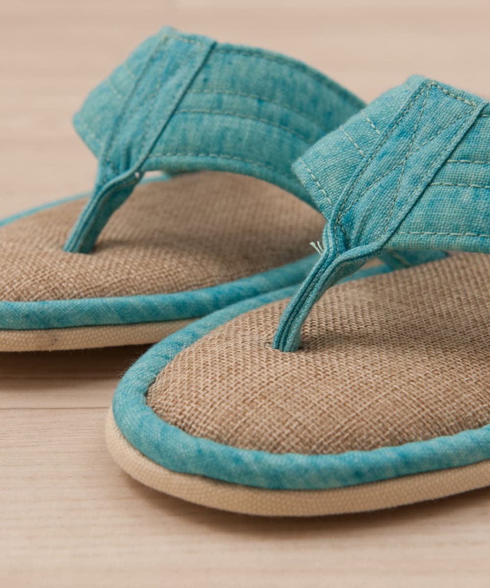 CFYHD04020 BUYERS SELECT(バイヤーズ セレクト) 【senko】SDS/87o（ハナオ）鼻緒つきスリッパ/サニーサニー ターコイズブルー