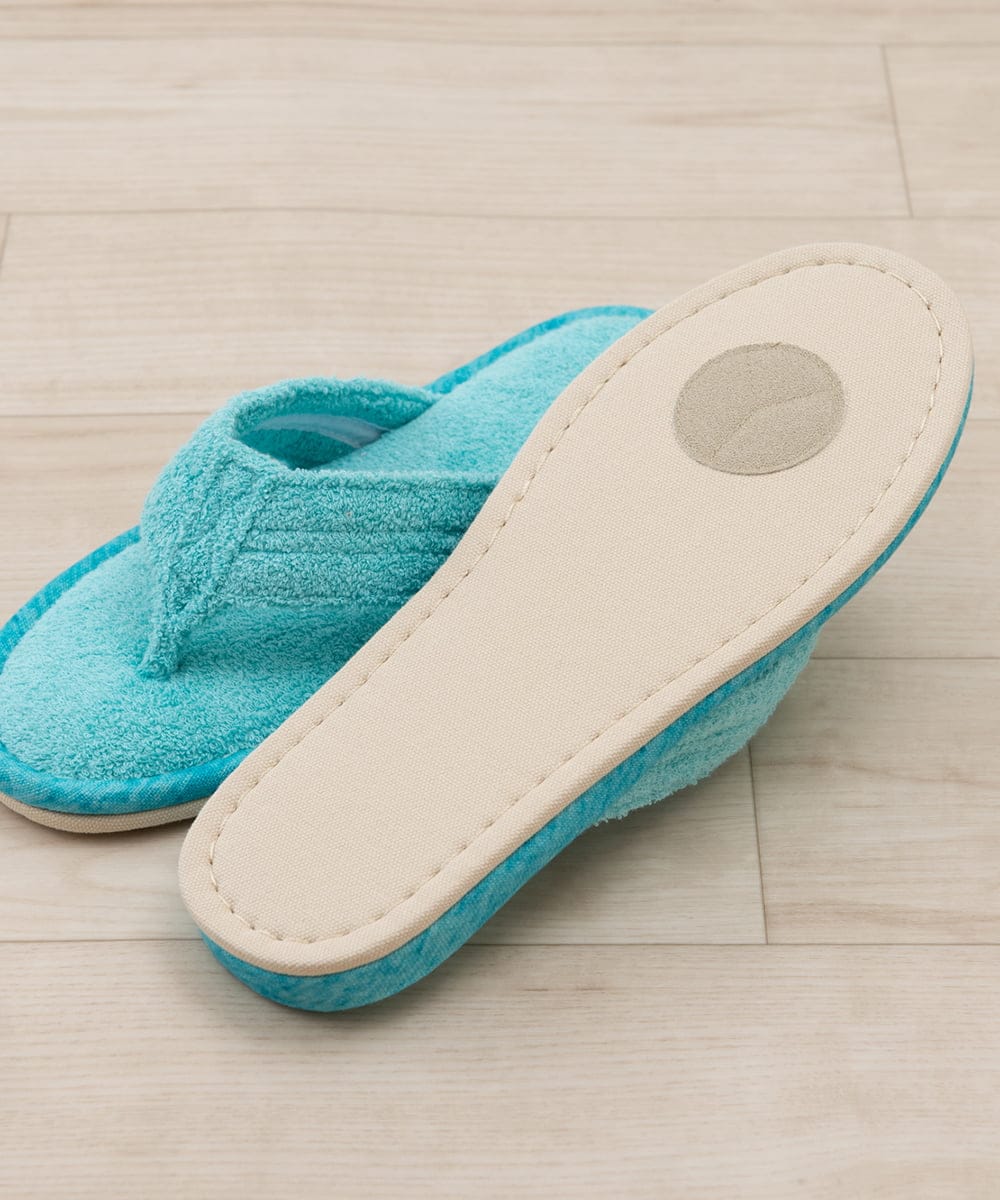 CFYHD05025 BUYERS SELECT(バイヤーズ セレクト) 【senko】SDS/87o（ハナオ）タオル地スリッパ/モラ ターコイズブルー