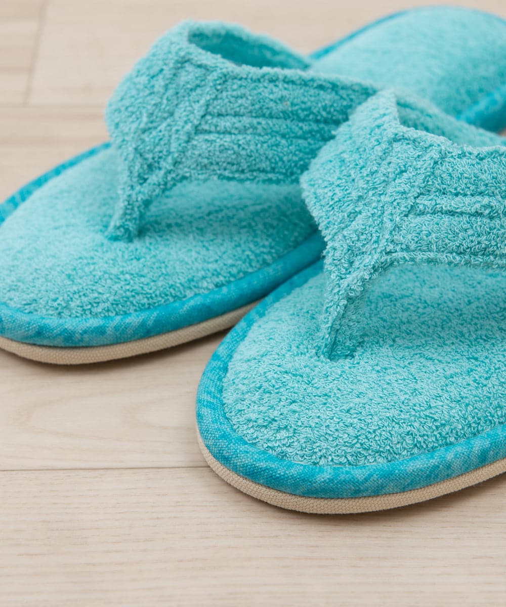 CFYHD05025 BUYERS SELECT(バイヤーズ セレクト) 【senko】SDS/87o（ハナオ）タオル地スリッパ/モラ ターコイズブルー