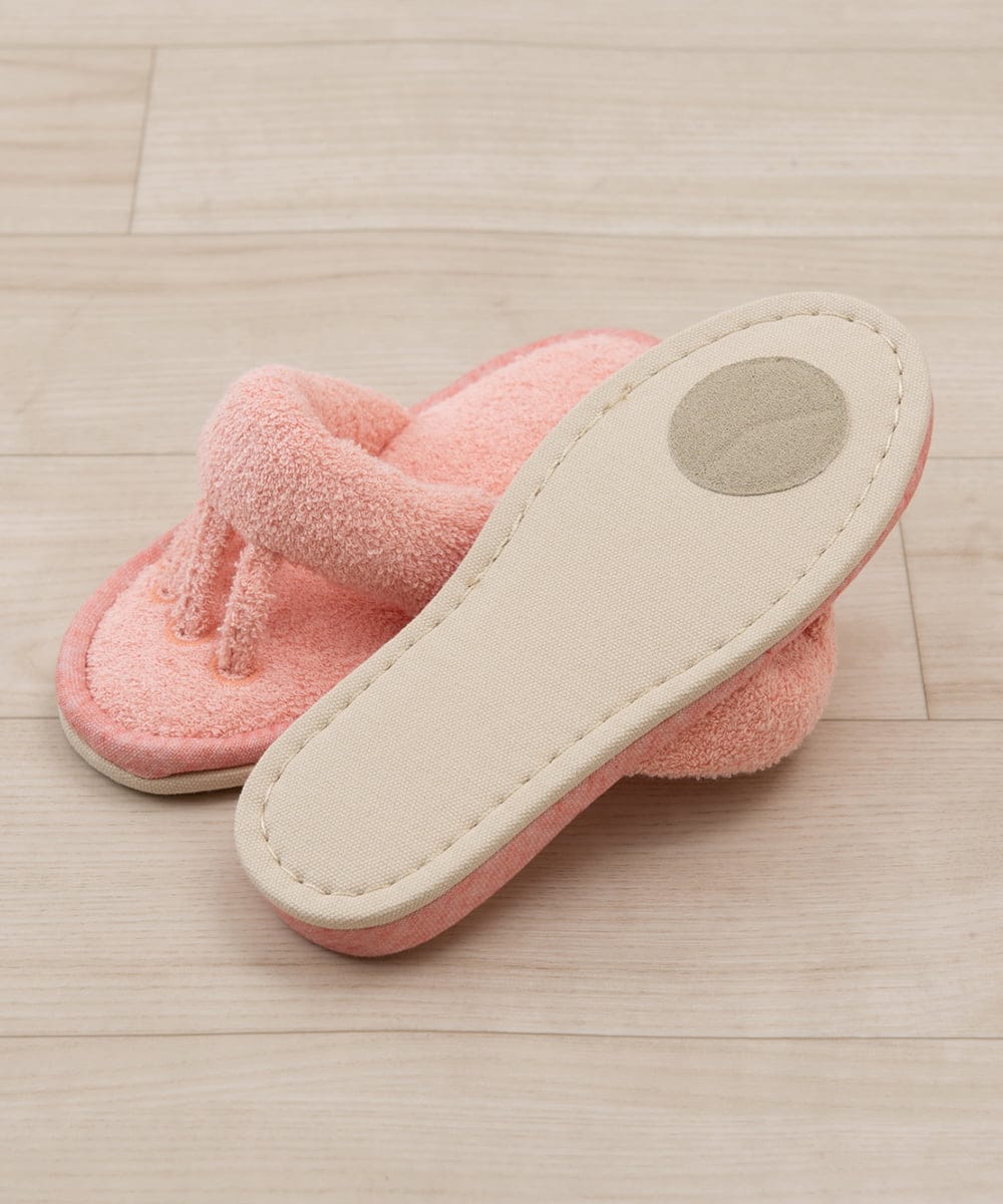 CFYHD06028 BUYERS SELECT(バイヤーズ セレクト) 【senko】SDS/87o（ハナオ）タオル地5本指スリッパ/ルポ コーラルピンク