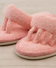 CFYHD06028 BUYERS SELECT(バイヤーズ セレクト) 【senko】SDS/87o（ハナオ）タオル地5本指スリッパ/ルポ コーラルピンク