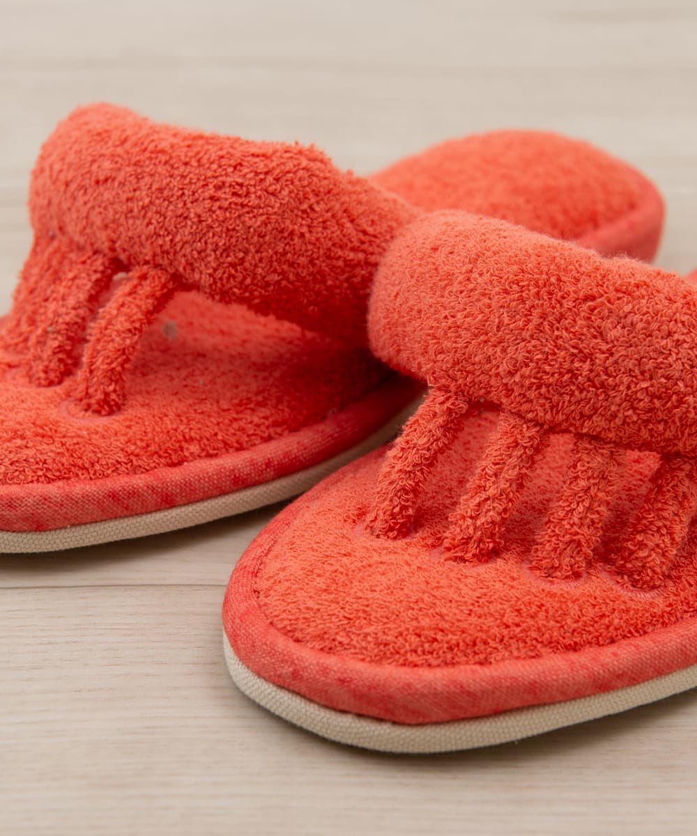 CFYHD06028 BUYERS SELECT(バイヤーズ セレクト) 【senko】SDS/87o（ハナオ）タオル地5本指スリッパ/ルポ オレンジ