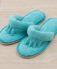 CFYHD06028 BUYERS SELECT(バイヤーズ セレクト) 【senko】SDS/87o（ハナオ）タオル地5本指スリッパ/ルポ ターコイズブルー