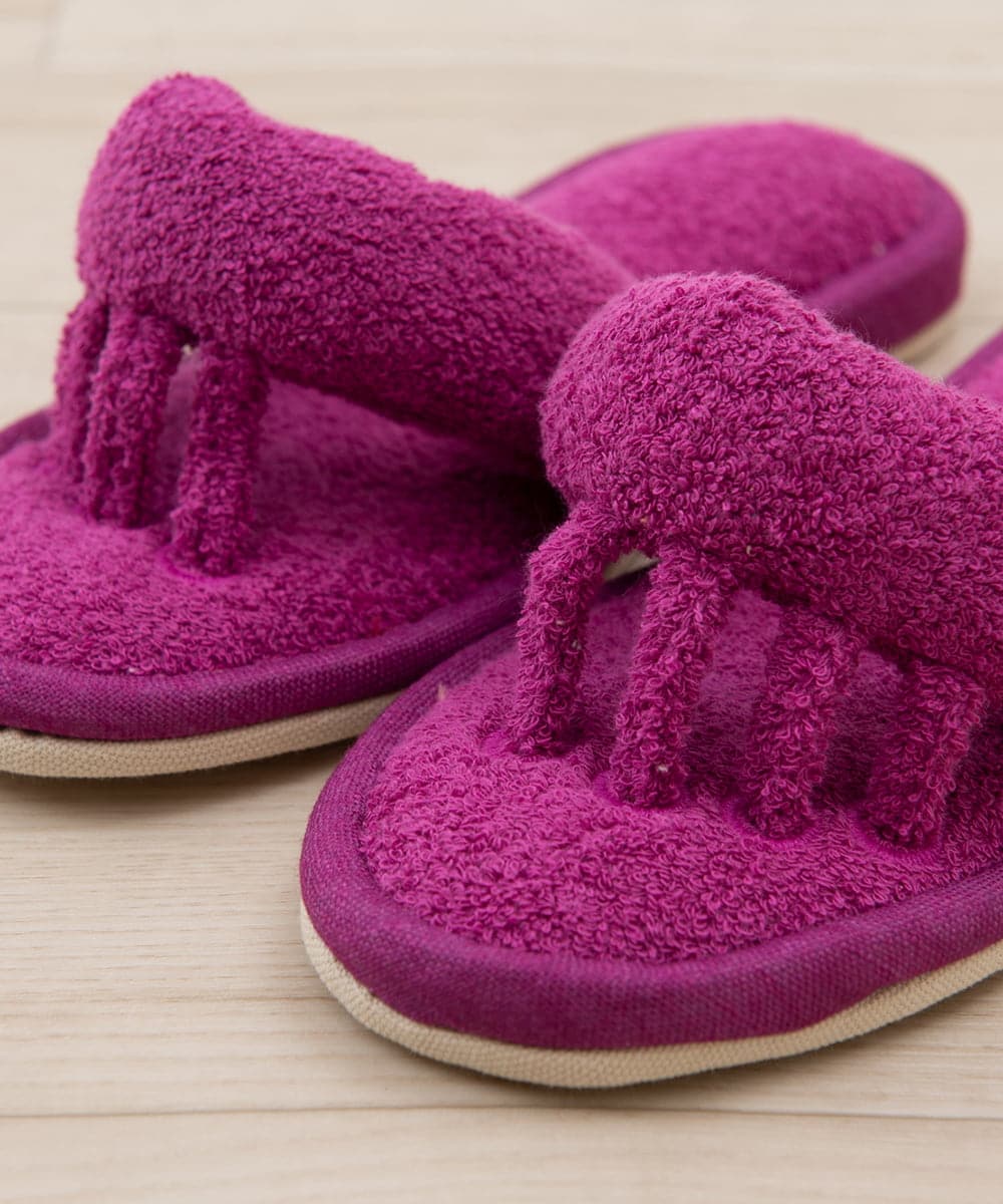 CFYHD06028 BUYERS SELECT(バイヤーズ セレクト) 【senko】SDS/87o（ハナオ）タオル地5本指スリッパ/ルポ ローズ