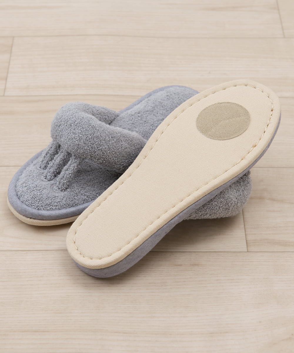 CFYHD06028 BUYERS SELECT(バイヤーズ セレクト) 【senko】SDS/87o（ハナオ）タオル地5本指スリッパ/ルポ グレー