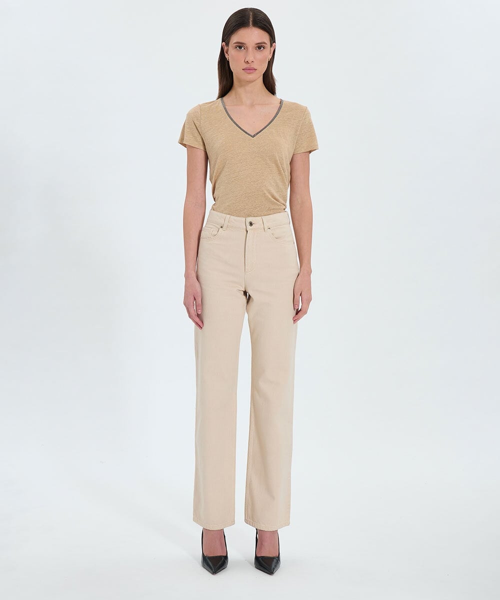 CHLAD04400 ZAPA(ザパ) デニムパンツ ベージュ