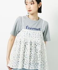 CTBID02055 TONEA チュールフラワー刺繍キャミ ホワイト