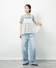 CTBID02055 TONEA チュールフラワー刺繍キャミ ホワイト