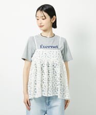 CTBID02055 TONEA チュールフラワー刺繍キャミ ホワイト