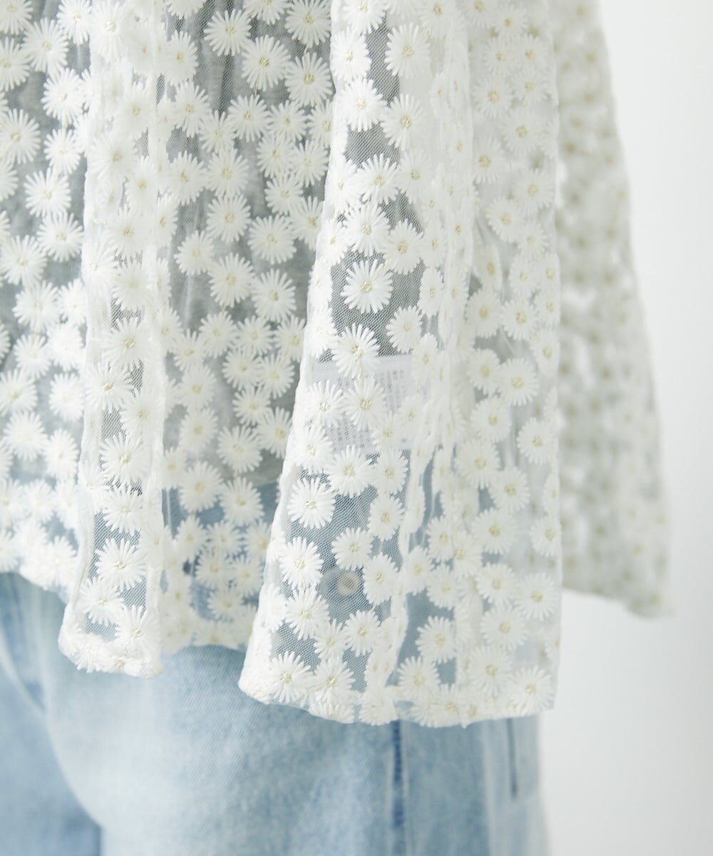 CTBID02055 TONEA チュールフラワー刺繍キャミ ホワイト