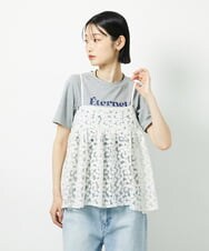 CTBID02055 TONEA チュールフラワー刺繍キャミ ホワイト
