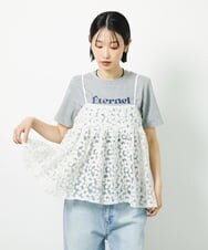 CTBID02055 TONEA チュールフラワー刺繍キャミ ホワイト
