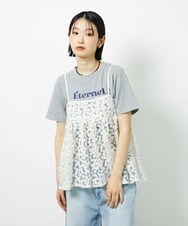CTBID02055 TONEA チュールフラワー刺繍キャミ ホワイト