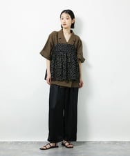 CTBID02055 TONEA(トネア) チュールフラワー刺繍キャミ ブラック