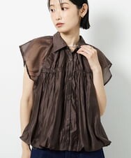 CTBID03054 TONEA(トネア) シアーバルーンシャーリングシャツ ブラウン